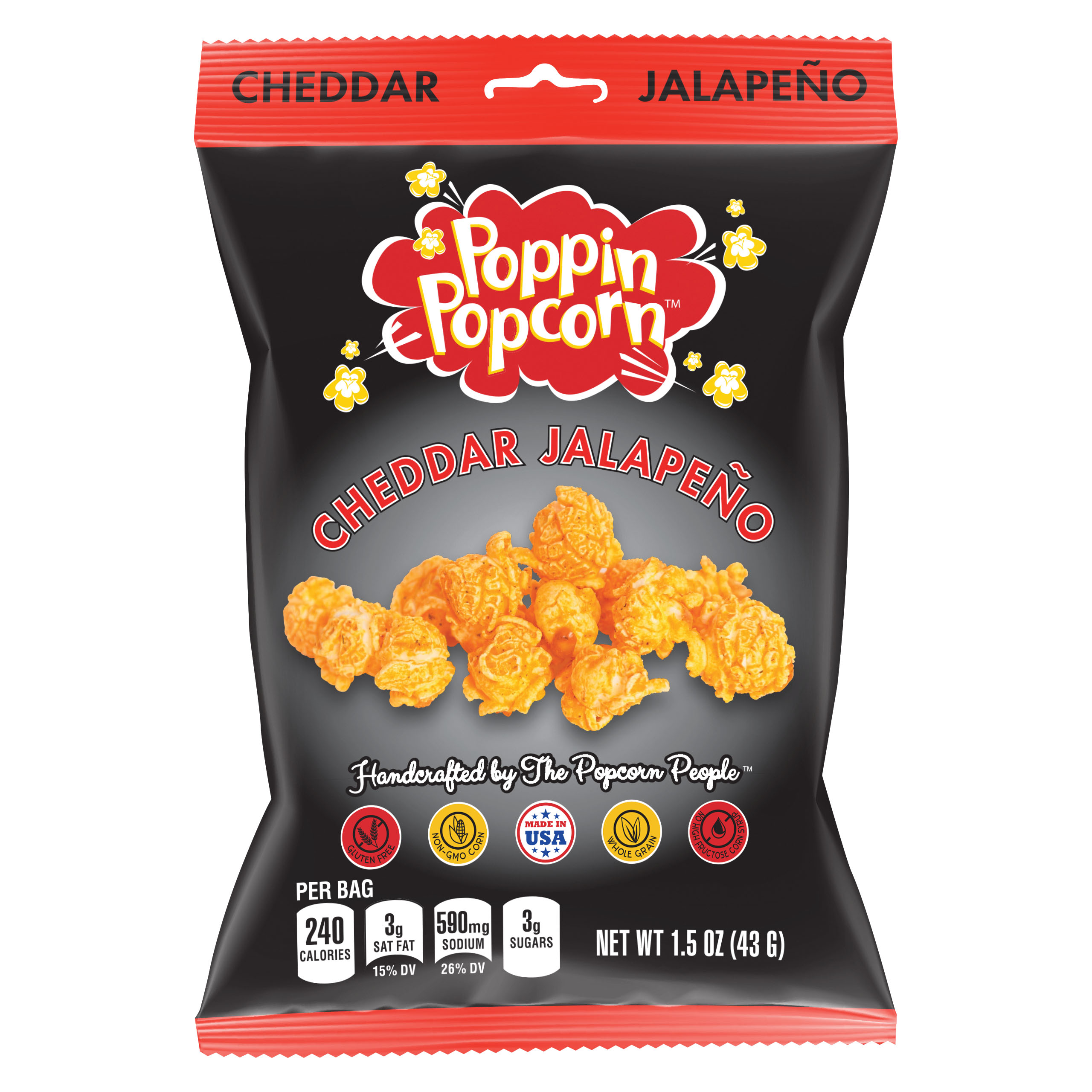 Cheddar Jalapeño – Snack Size | 4 – 30 ct. Carriers – Poppin Popcorn